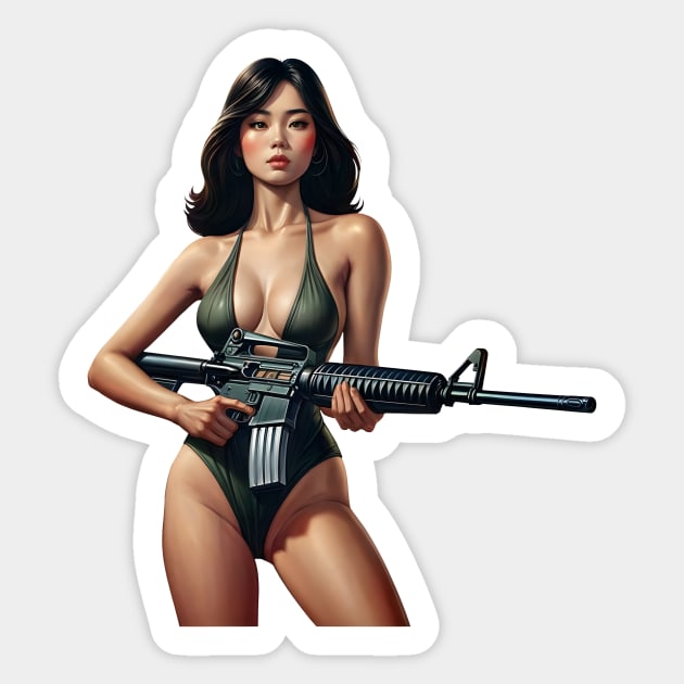 Pinup Girl Sticker by Rawlifegraphic